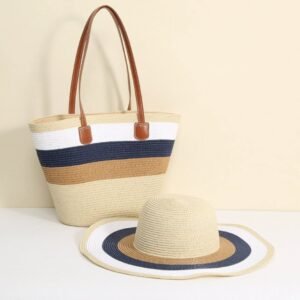 Soléa™ Summer Straw Beach Bag & Hat Set/Birthday gift set for Wife mother niece colleague sister friend -D
