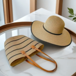 Soléa™ Summer Straw Beach Bag & Hat Set/Birthday gift set for Wife mother niece colleague sister friend -F