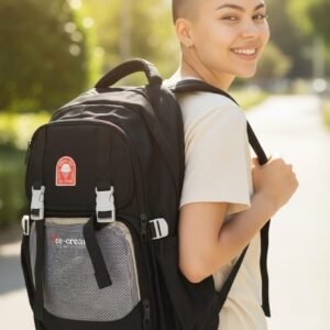 Premium School Bag for Kids & Teens – “Ice Cream” Design | Ideal Birthday, Corporate & Secret Santa Gift | Ventuman- Black colour