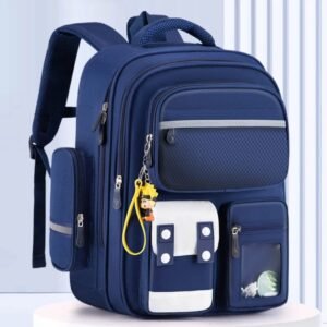 Executive Multi-Pocket School Bag for Kids – Ages 5–13 | Durable, Padded & Unisex | Ventuman- Blue colour