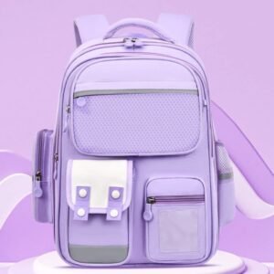 Executive Multi-Pocket School Bag for Kids – Ages 5–13 | Durable, Padded & Unisex | Ventuman- Purple colour