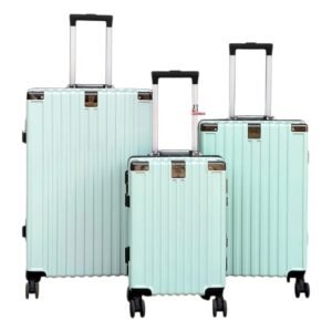 VENTUMAN 3-in-1 Executive Aluminium Travel Suitcase Set – Zipless Design, Safety Pin Lock, Strong Handle- Lime Green colour