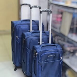 3-in-1 Heavy-Duty Travel Suitcase Set – Cabin, Medium & Large Sizes | Pinlock, Durable Zippers & Handles | Ventuman- Navy Blue colour